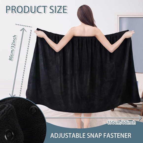 Spa Wrap Microfiber Lightweight Knee Length Bath Body Wrap - Picture 6 of 7